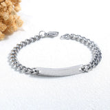 Stainless Steel ID Bracelets & Bangles for Men Women Couples