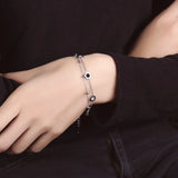 Metal Round Charm Bracelets Bangle Women's Jewelry Silver Rose