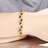 Copper Charm Bracelet & Bangles with Crystal Inlay - Gift for Girlfriend