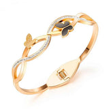 Rose Stainless Steel Butterfly Bangles Bracelets