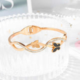 Rose Stainless Steel Butterfly Bangles Bracelets