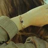 Rose Stainless Steel Butterfly Bangles Bracelets