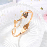 Rose Stainless Steel Butterfly Bangles Bracelets
