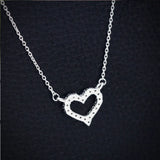 S925 Silver Love Heart Necklace Female Pendant Short Clavicle Chain