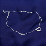 S925 Silver Love Heart Necklace Female Pendant Short Clavicle Chain
