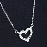 S925 Silver Love Heart Necklace Female Pendant Short Clavicle Chain