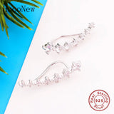 925 Silver Punk Geometric Circle CZ Stud Ear Cuff for Valentine