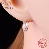 925 Silver Zirconia Stud Earring For Women Oorbellen Brinco Boucle D'oreille