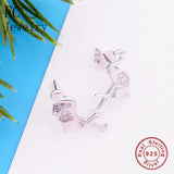 925 Silver Tropical Bird Crystal Stud Earring For Women