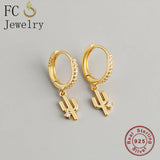 925 Silver Cactus Zirconia Hoop Earring for Women