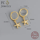 925 Silver Starfish Hoop Earring for Women