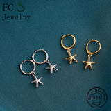 925 Silver Starfish Hoop Earring for Women