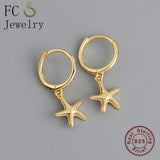 925 Silver Starfish Hoop Earring for Women