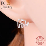 925 Silver Elephant Stud Earring for Women