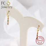 Bohemia Golden Bar Shape Rainbow Ear Bone Piercing Hoop Earring For Women
