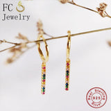 Bohemia Golden Bar Shape Rainbow Ear Bone Piercing Hoop Earring For Women