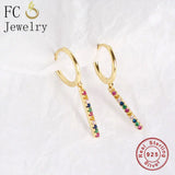 Bohemia Golden Bar Shape Rainbow Ear Bone Piercing Hoop Earring For Women