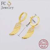 925 Silver Angel Wings Zirconia Hoop Earring for Women