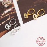 925 Silver Golden Heart Princess Crown Zirconia Earring