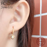 925 Silver Love Heart CZ Pendant & Zircon Hoop Earring Set