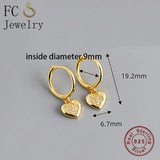 925 Silver Love Heart CZ Pendant & Zircon Hoop Earring Set