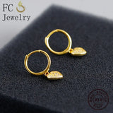 925 Silver Love Heart CZ Pendant & Zircon Hoop Earring Set