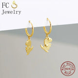 925 Silver Dino Bead Pendant Hoop Earring for Women Kid