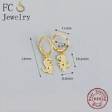925 Silver Dino Bead Pendant Hoop Earring for Women Kid
