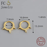 Punk Rainbow CZ Hoop Earring 925 Silver