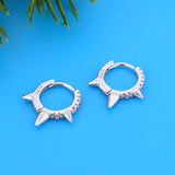 Punk Rainbow CZ Hoop Earring 925 Silver