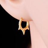 Punk Rainbow CZ Hoop Earring 925 Silver
