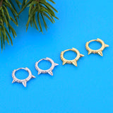 Punk Rainbow CZ Hoop Earring 925 Silver