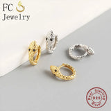 925 Silver Punk Style Animal Golden Snake Ear Bone Piercing Hoop Earring