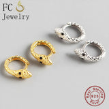 925 Silver Punk Style Animal Golden Snake Ear Bone Piercing Hoop Earring