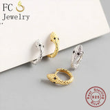 925 Silver Punk Style Animal Golden Snake Ear Bone Piercing Hoop Earring