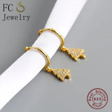 925 Silver Life Tree Pendant Hoop Earrings