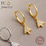 925 Silver Life Tree Pendant Hoop Earrings