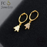 925 Silver Life Tree Pendant Hoop Earrings