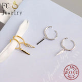 925 Silver Geometric Triangle Pizza Zirconia Golden Hoop Earring For Women