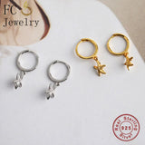 925 Silver Circle Sea Starfish Earrings For Women