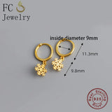 925 Silver Snowflake Pendant Hoop Earring Set