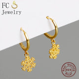 925 Silver Snowflake Pendant Hoop Earring Set