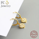 925 Silver Circle Sea Shell Zirconia Earrings