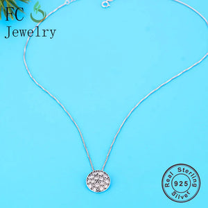 925 Silver Peacock Feather Zirconia Pendant Necklace Women Girl Choker