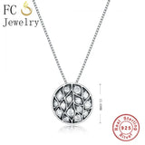 925 Silver Peacock Feather Zirconia Pendant Necklace Women Girl Choker