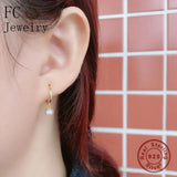 925 Silver Flower Zirconia Pendant Hoop Earring For Women