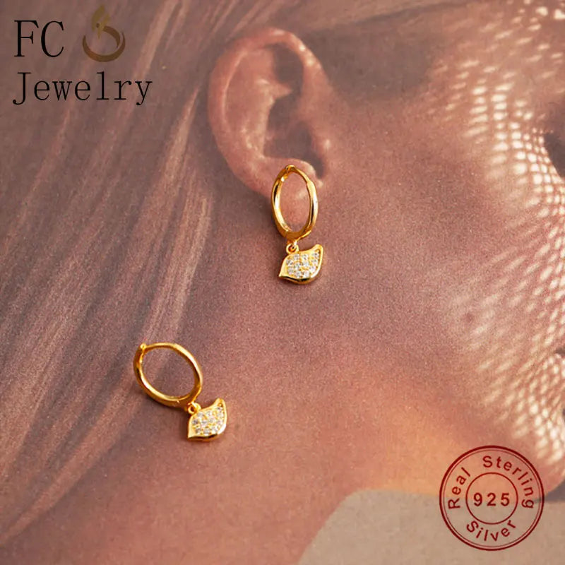 925 Silver Circle Bird CZ Hoop Earring for Women