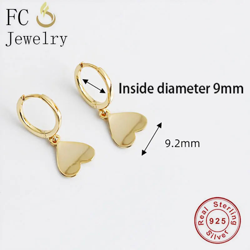 925 Silver Clover Heart Hoop Earrings for Women