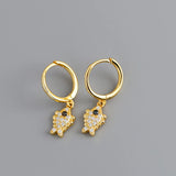 925 Silver Goldfish Pendant CZ Hoop Earring For Women