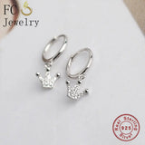 925 Silver Crown Zirconia Hoop Earrings for Women